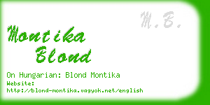montika blond business card